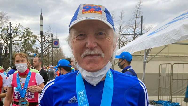Werner Bohr beim Marathon in Tokio